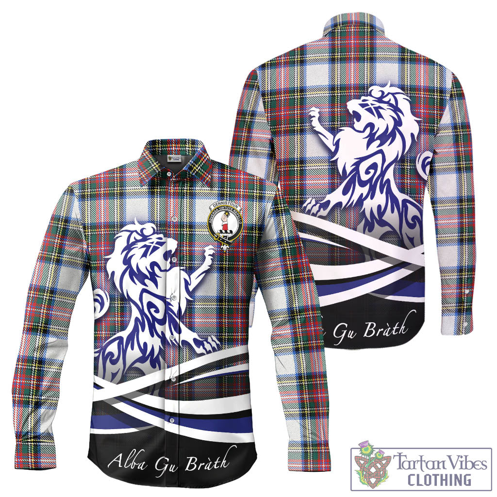 dennistoun-tartan-long-sleeve-button-up-shirt-with-alba-gu-brath-regal-lion-emblem