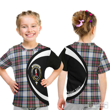 Dennistoun Tartan Kid T-Shirt with Family Crest Circle Style