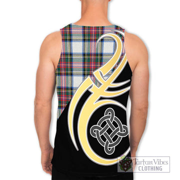 Dennistoun Tartan Men's Tank Top with Family Crest and Celtic Symbol Style