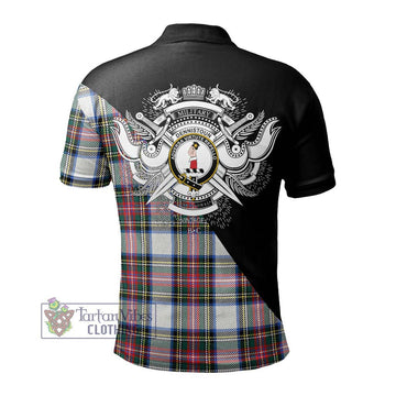 Dennistoun Tartan Polo Shirt with Family Crest and Military Logo Style