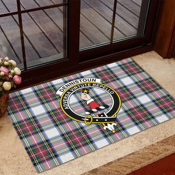 Dennistoun Tartan Door Mat with Family Crest