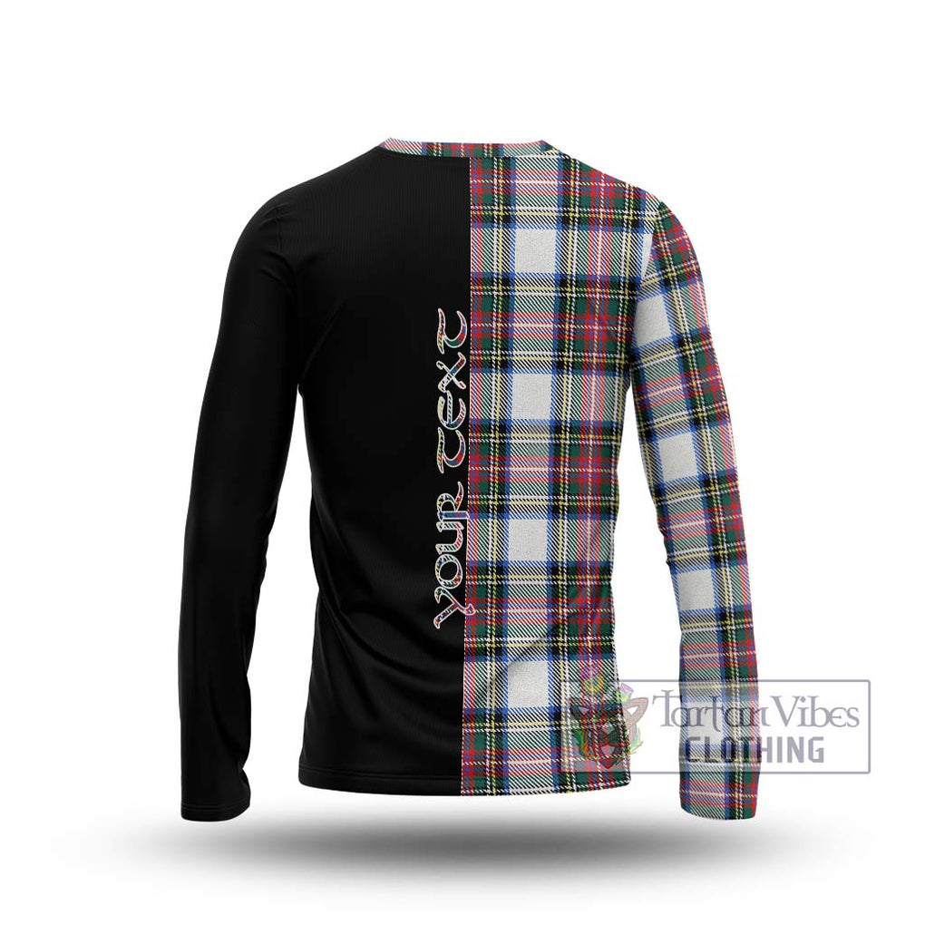 Dennistoun Tartan Long Sleeve T-Shirt with Family Crest and Half Of Me Style - Tartanvibesclothing Shop