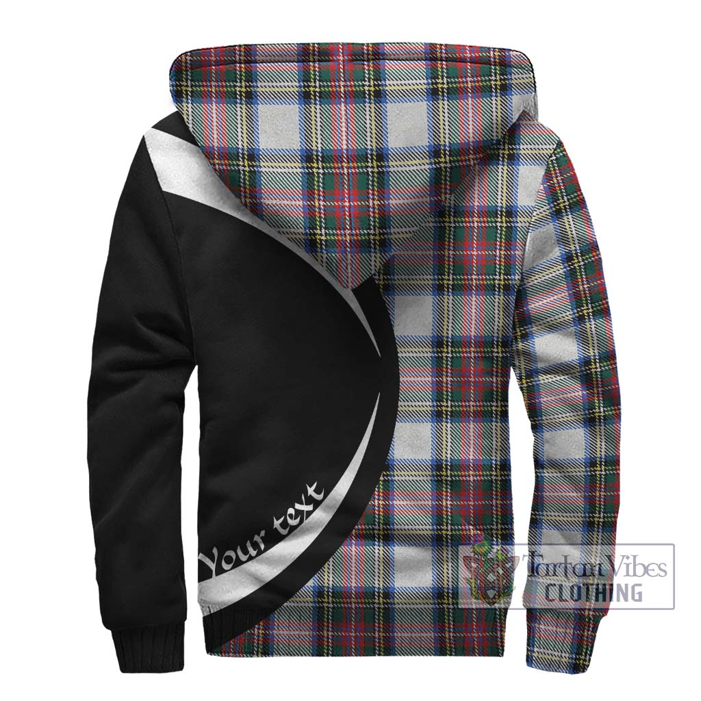 Dennistoun Tartan Sherpa Hoodie with Family Crest Circle Style - Tartan Vibes Clothing