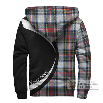 Dennistoun Tartan Sherpa Hoodie with Family Crest Circle Style