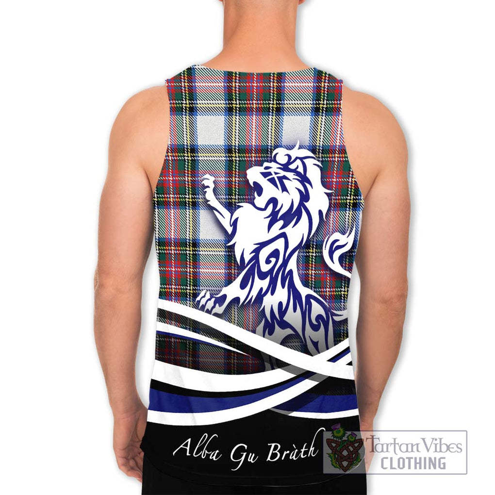 Dennistoun Tartan Men's Tank Top with Alba Gu Brath Regal Lion Emblem - Tartanvibesclothing Shop