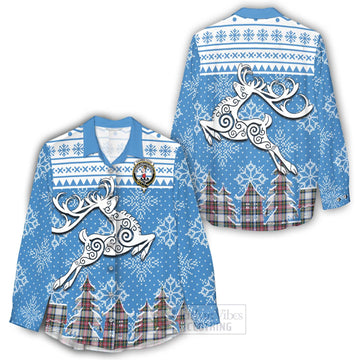 Dennistoun Clan Christmas Women's Casual Shirt Celtic Reindeer Style