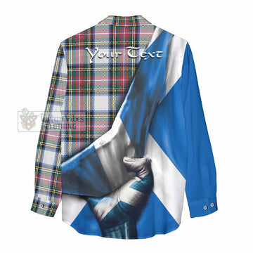 Dennistoun Tartan Women's Casual Shirt with Family Crest Scotland Patriotic Style