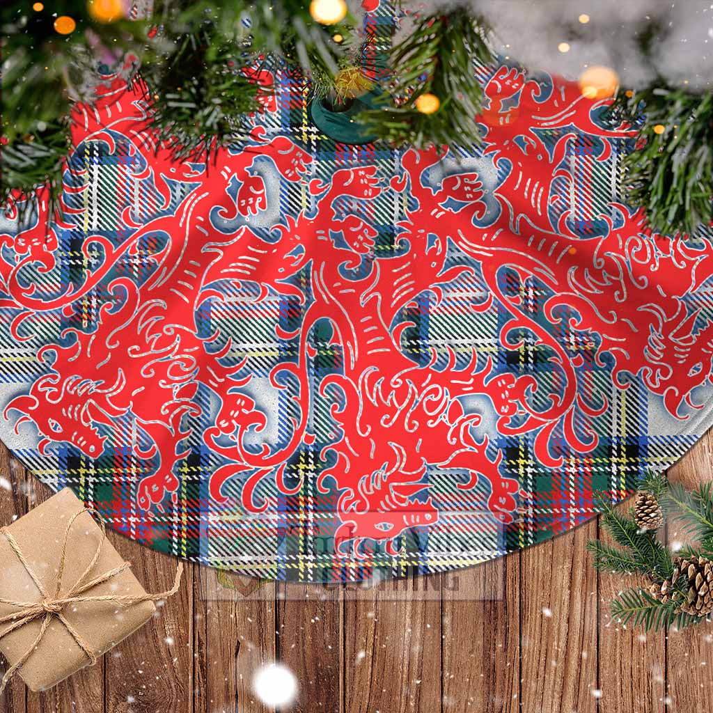 Tartan Vibes Clothing Dennistoun Tartan Christmas Tree Skirt Lion Rampant Style