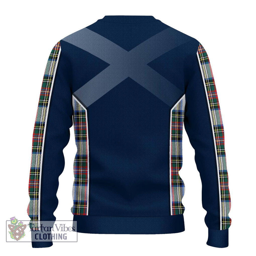 Dennistoun Tartan Knitted Sweater with Family Crest and Lion Rampant Vibes Sport Style - Tartan Vibes Clothing