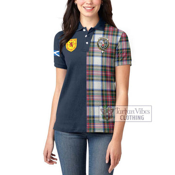 Dennistoun Tartan Women's Polo Shirt Alba with Scottish Lion Royal Arm Half Style