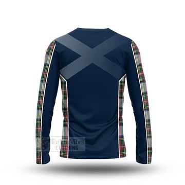 Dennistoun Tartan Long Sleeve T-Shirt with Family Crest and Scottish Thistle Vibes Sport Style