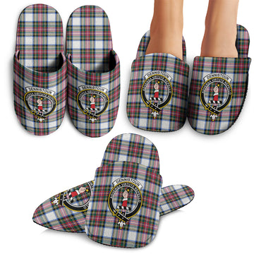 Dennistoun Tartan Home Slippers with Family Crest