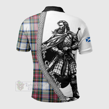 Dennistoun Tartan Clan Crest Polo Shirt with Highlander Warrior Celtic Style