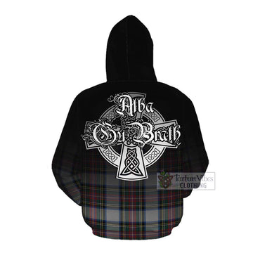 Dennistoun Tartan Cotton Hoodie Featuring Alba Gu Brath Family Crest Celtic Inspired Pullover Hoodie - Tartan Vibes Clothing