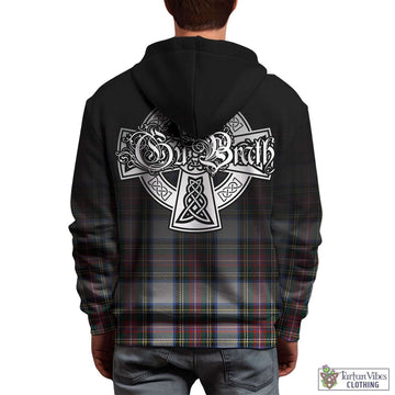 Dennistoun Tartan Hoodie Featuring Alba Gu Brath Family Crest Celtic Inspired