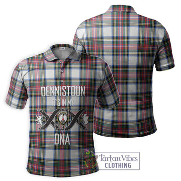 Dennistoun Tartan Polo Shirt with Family Crest DNA In Me Style