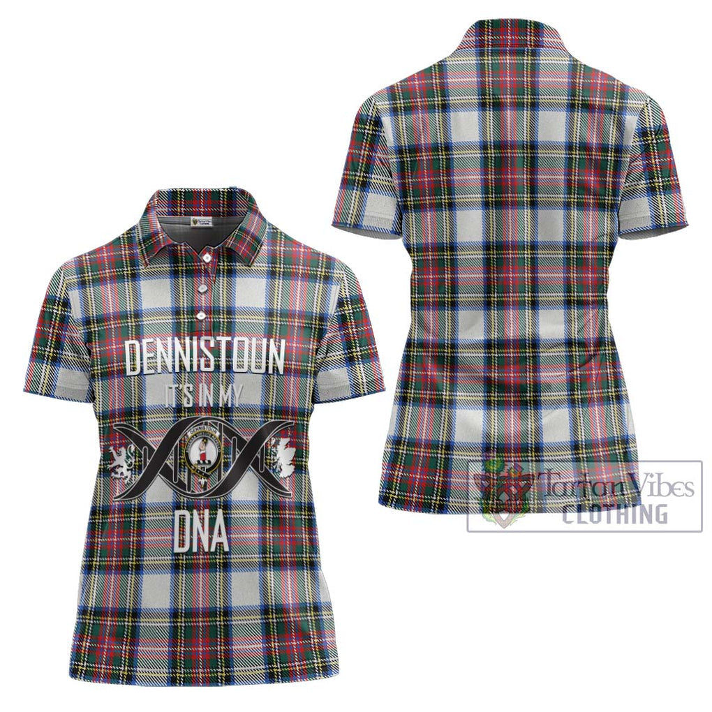 Dennistoun Tartan Women's Polo Shirt with Family Crest DNA In Me Style - Tartanvibesclothing Shop