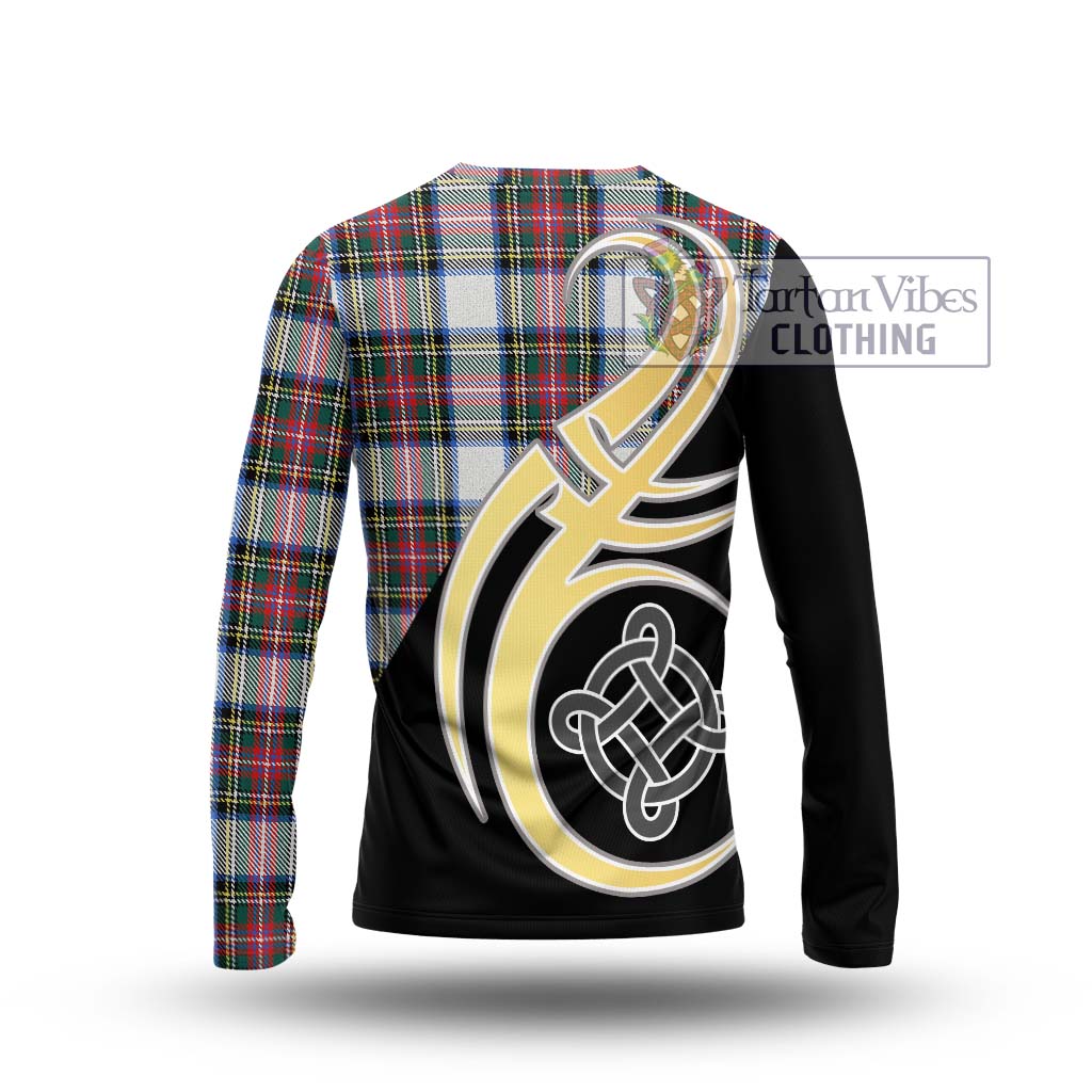 Dennistoun Tartan Long Sleeve T-Shirt with Family Crest and Celtic Symbol Style - Tartan Vibes Clothing