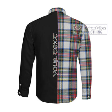 Dennistoun Tartan Long Sleeve Button Shirt with Family Crest and Half Of Me Style