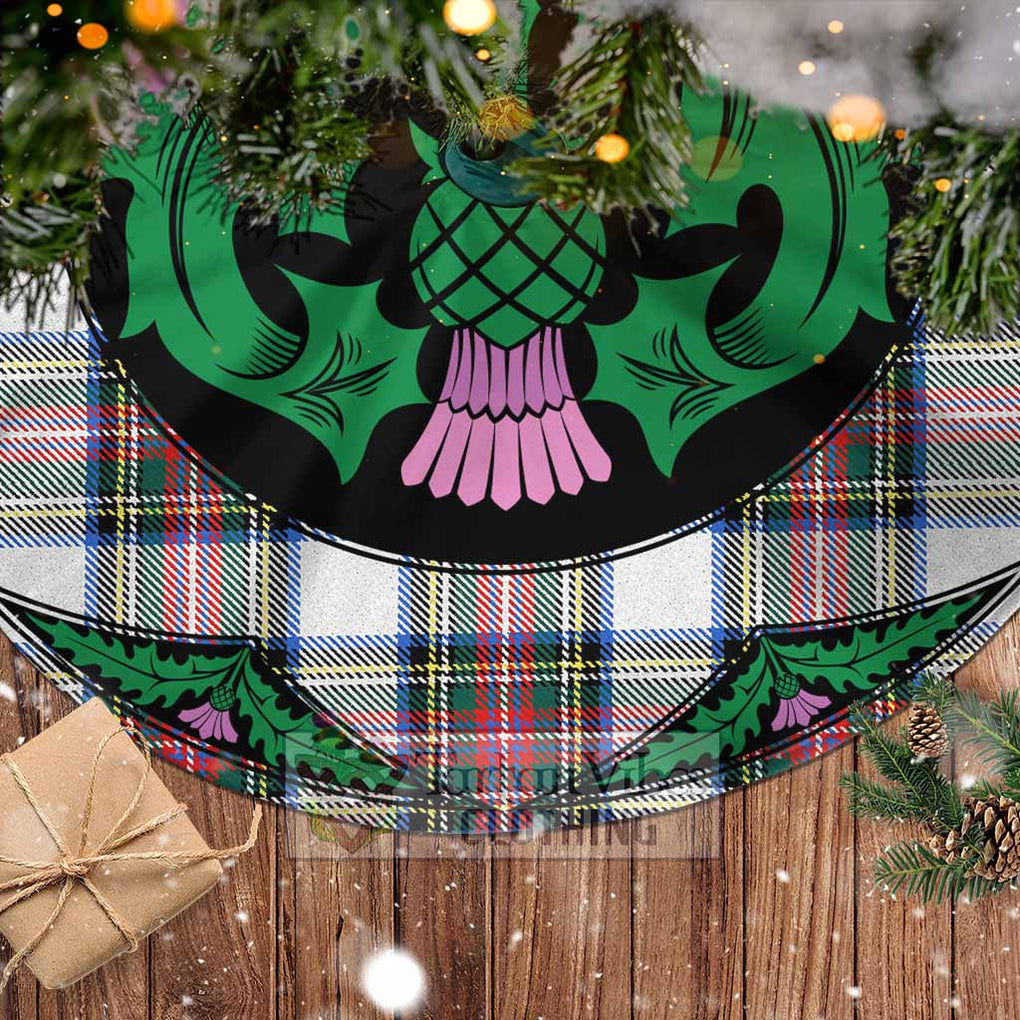 Tartan Vibes Clothing Dennistoun Tartan Christmas Tree Skirt Scottish Thistle Style