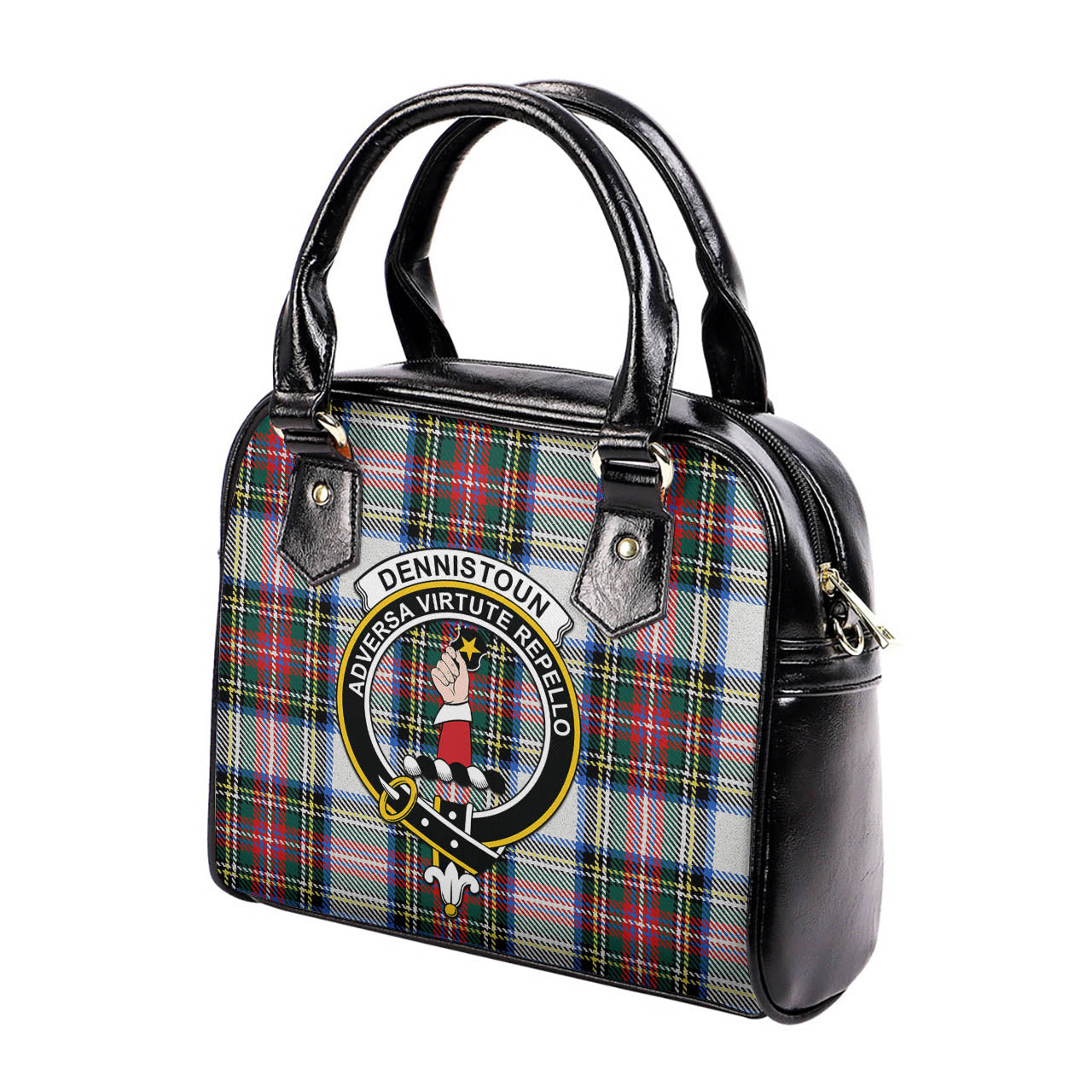 Dennistoun Tartan Shoulder Handbags with Family Crest - Tartanvibesclothing