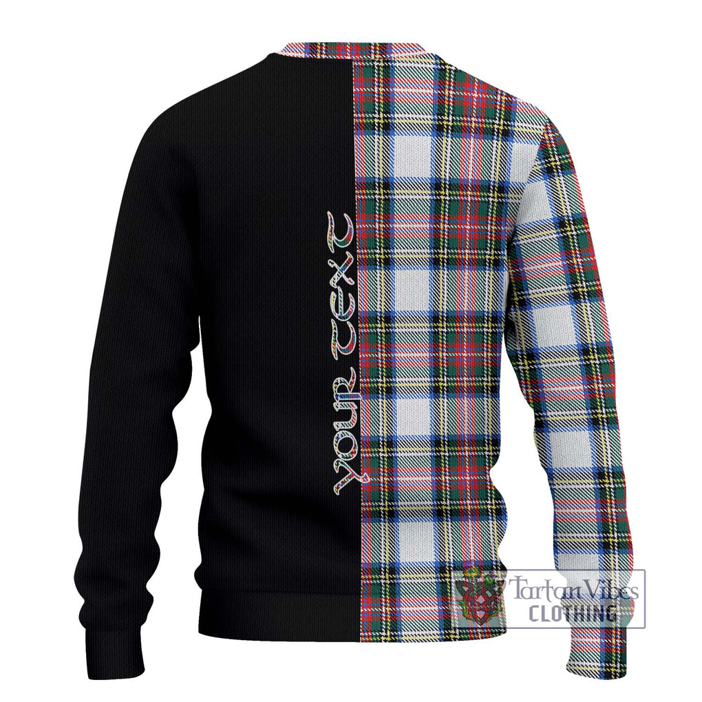 Dennistoun Tartan Knitted Sweater with Family Crest and Half Of Me Style - Tartanvibesclothing Shop