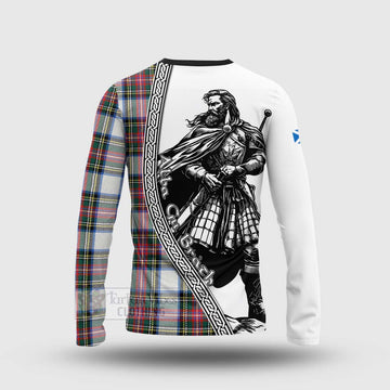 Dennistoun Tartan Clan Crest Long Sleeve T-Shirt with Highlander Warrior Celtic Style