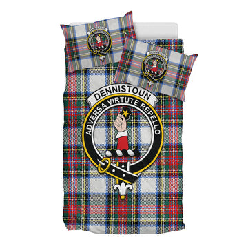 Dennistoun Tartan Bedding Set with Family Crest