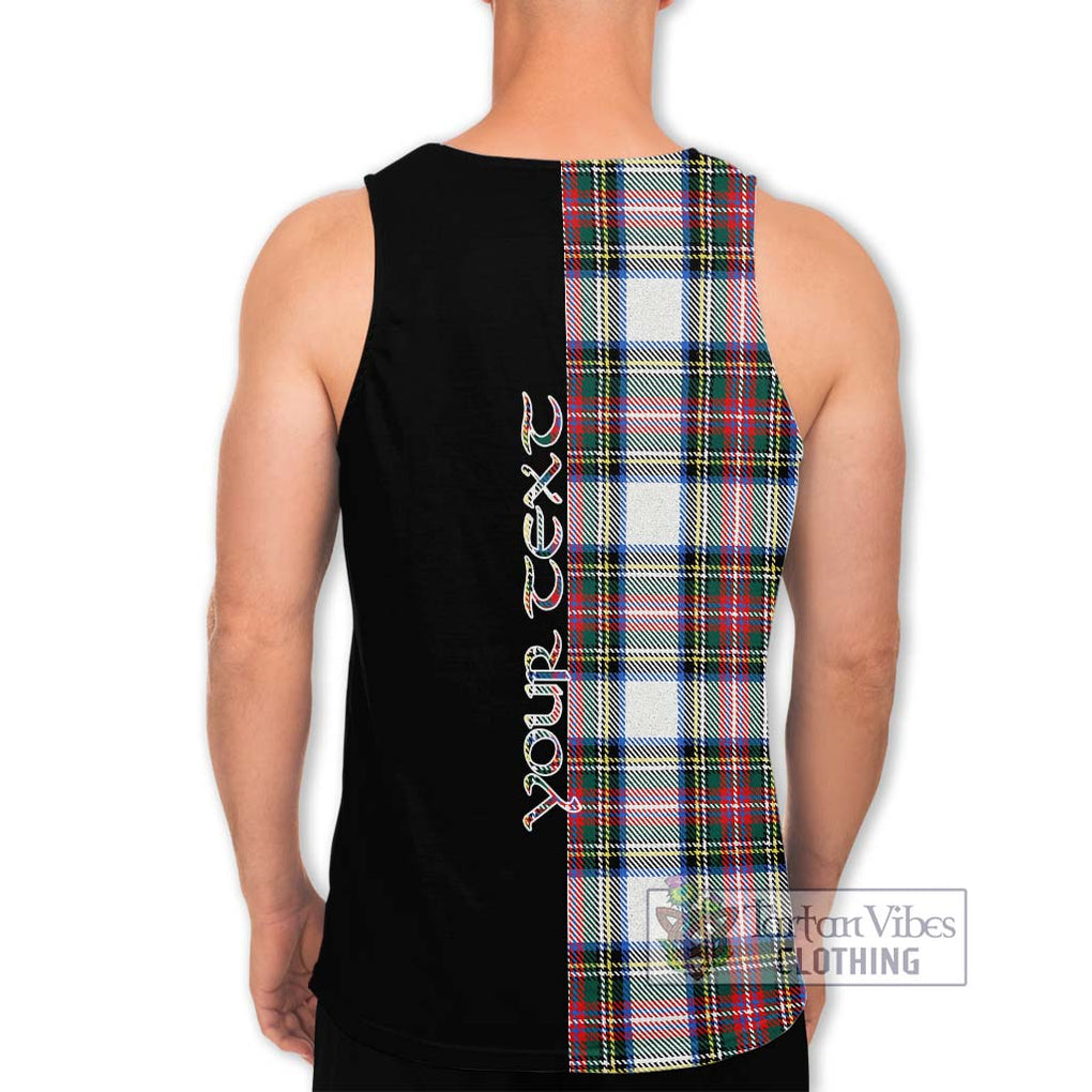 Dennistoun Tartan Men's Tank Top with Family Crest and Half Of Me Style - Tartanvibesclothing Shop