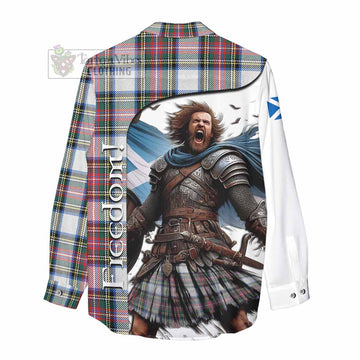 Dennistoun Crest Tartan Women's Casual Shirt Inspired by the Freedom of Scottish Warrior - Tartan Vibes Clothing