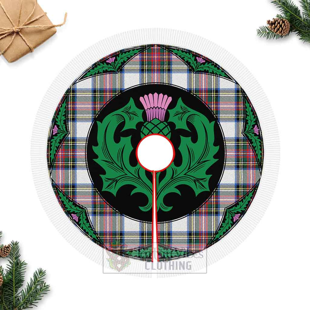 Tartan Vibes Clothing Dennistoun Tartan Christmas Tree Skirt Scottish Thistle Style