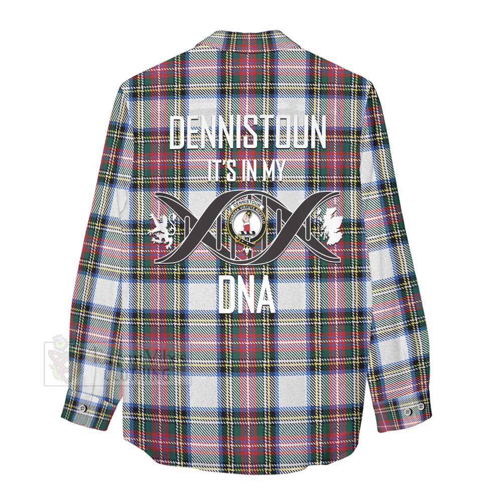 Tartan Vibes Clothing Dennistoun Tartan Women's Casual Shirt with Family Crest DNA In Me Style