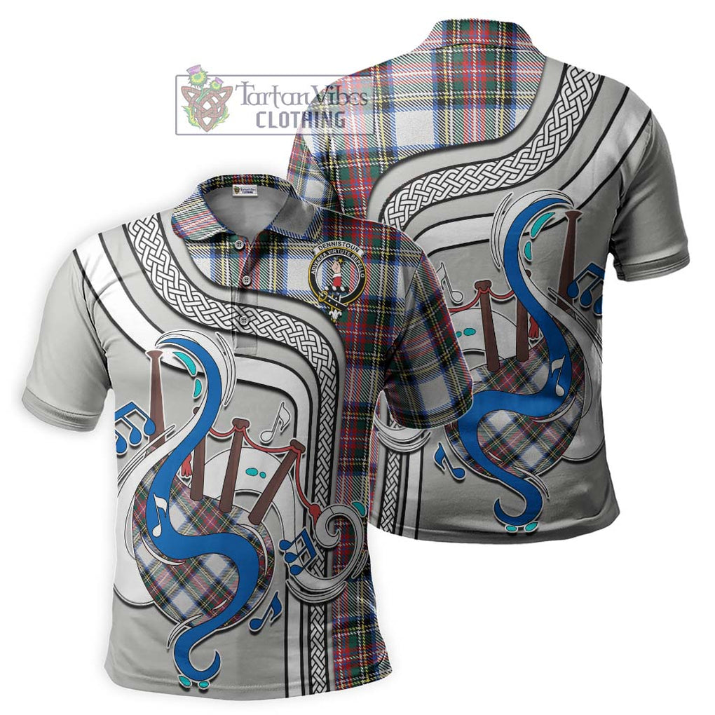 Tartan Vibes Clothing Dennistoun Tartan Polo Shirt with Epic Bagpipe Style