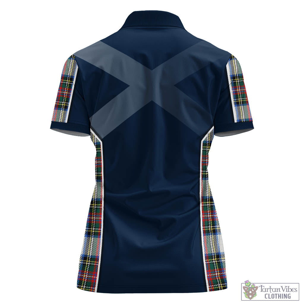 Dennistoun Tartan Women's Polo Shirt with Family Crest and Lion Rampant Vibes Sport Style - Tartan Vibes Clothing