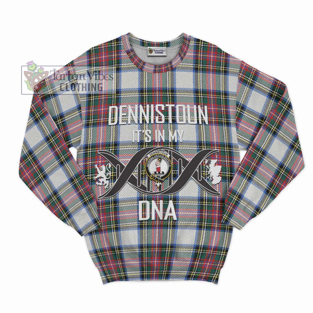 Dennistoun Tartan Sweatshirt with Family Crest DNA In Me Style - Tartanvibesclothing Shop