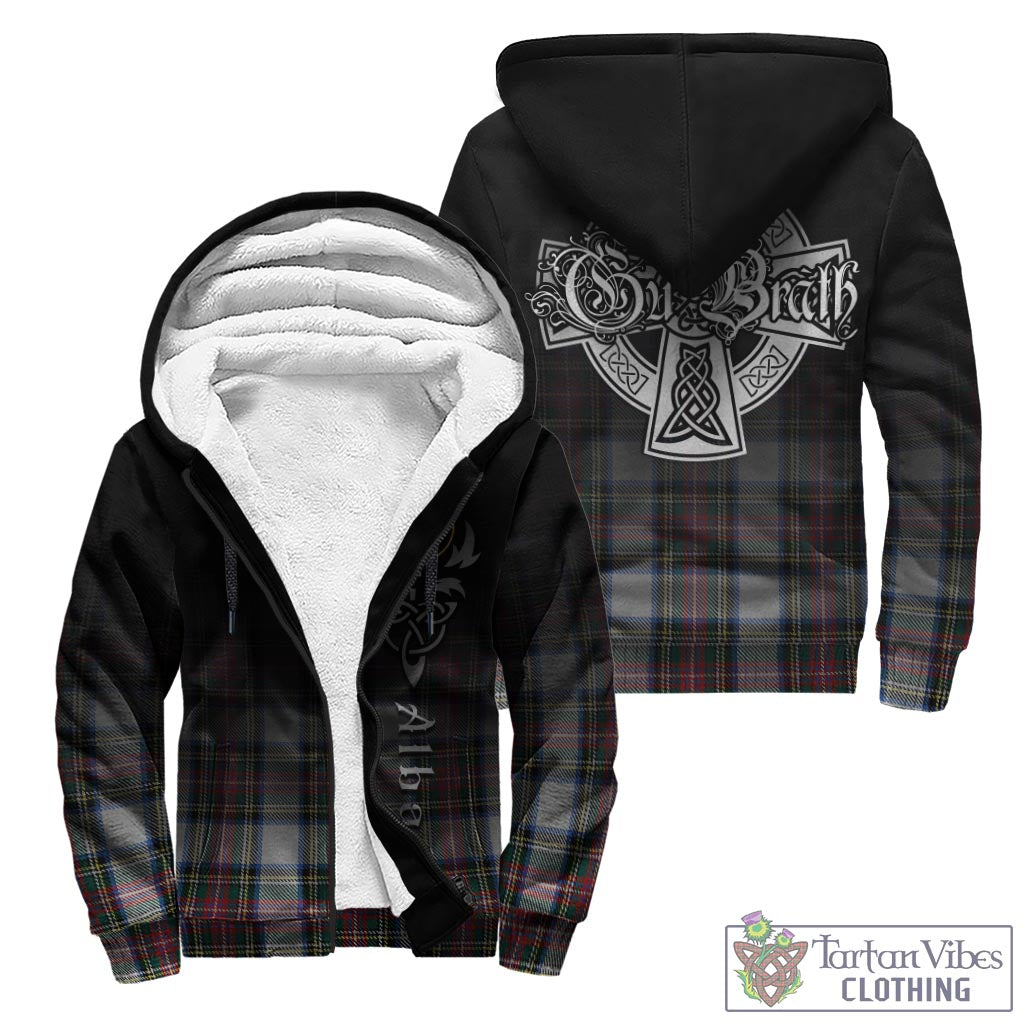 Tartan Vibes Clothing Dennistoun Tartan Sherpa Hoodie Featuring Alba Gu Brath Family Crest Celtic Inspired