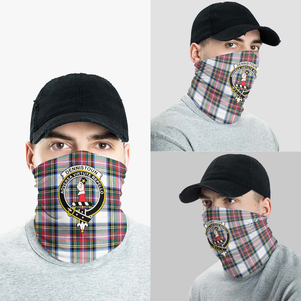 Dennistoun Tartan Neck Gaiters, Tartan Bandanas, Tartan Head Band with Family Crest