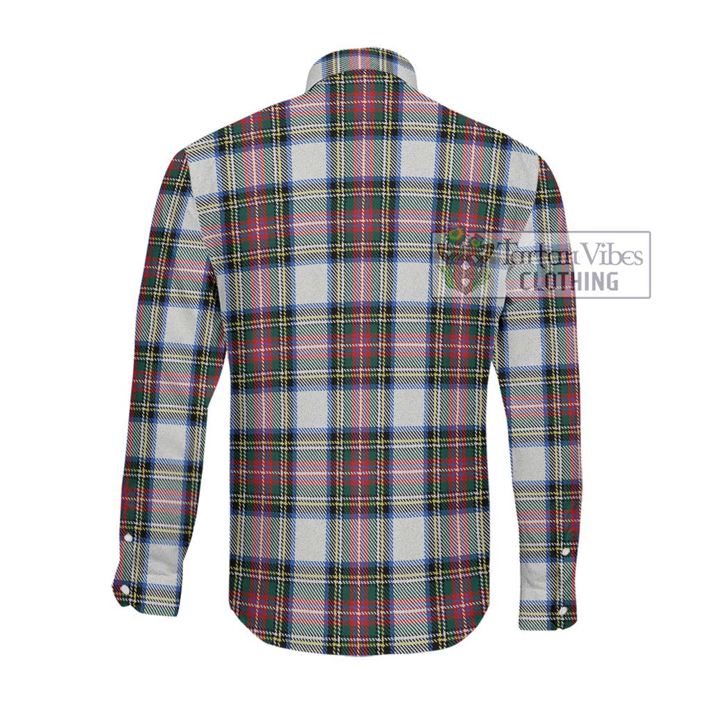 Dennistoun Tartan Long Sleeve Button Shirt with Family Crest DNA In Me Style - Tartanvibesclothing Shop