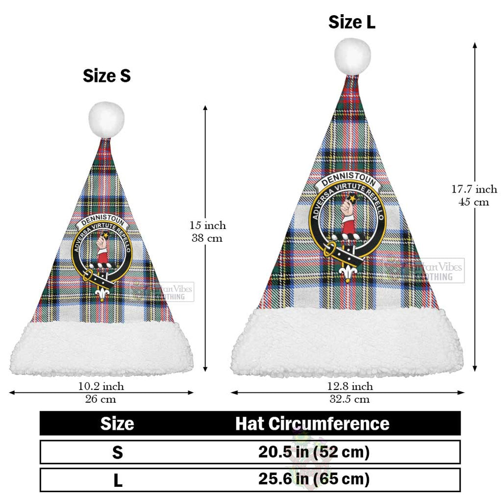 Tartan Vibes Clothing Dennistoun Tartan Christmas Santa Hats with Family Crest