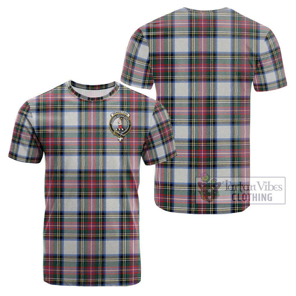 Dennistoun Tartan Cotton T-Shirt with Family Crest Kid's Shirt - Tartanvibesclothing Shop