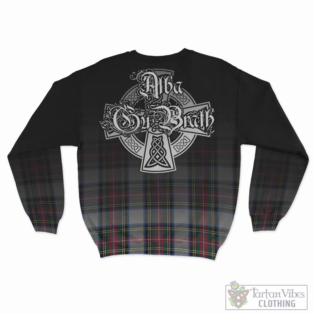 Tartan Vibes Clothing Dennistoun Tartan Sweatshirt Featuring Alba Gu Brath Family Crest Celtic Inspired