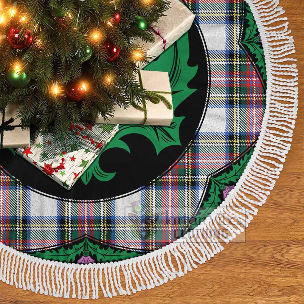 Tartan Vibes Clothing Dennistoun Tartan Christmas Tree Skirt Scottish Thistle Style