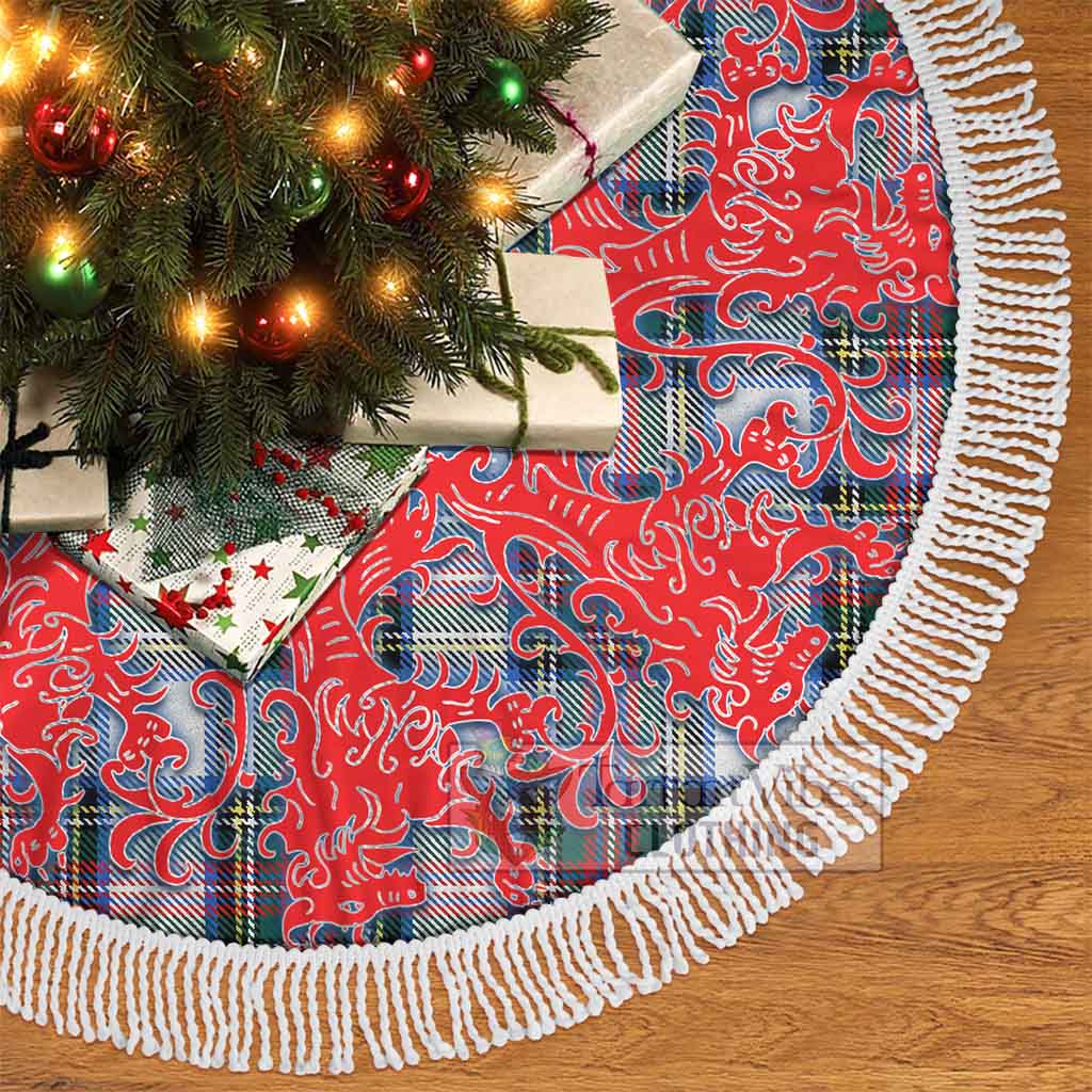 Tartan Vibes Clothing Dennistoun Tartan Christmas Tree Skirt Lion Rampant Style