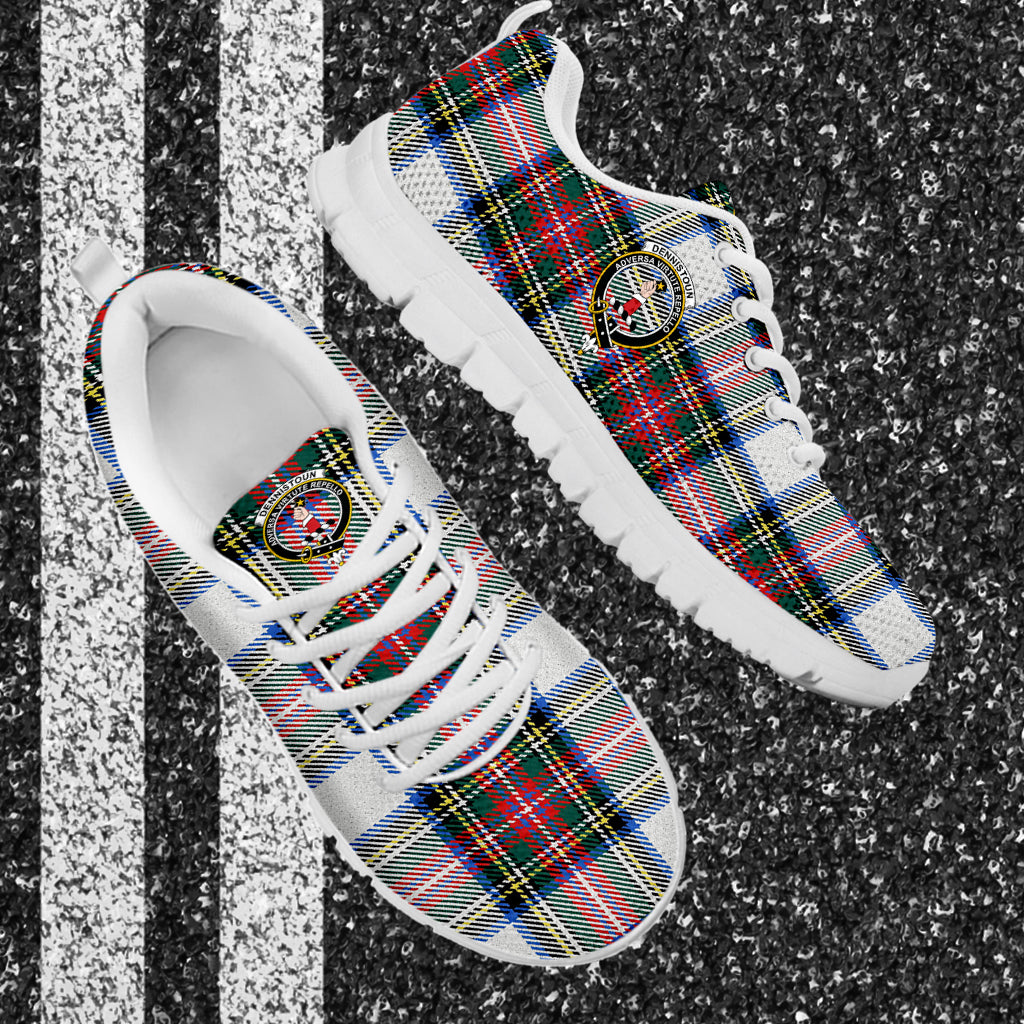 Dennistoun Tartan Sneakers with Family Crest - Tartan Vibes Clothing