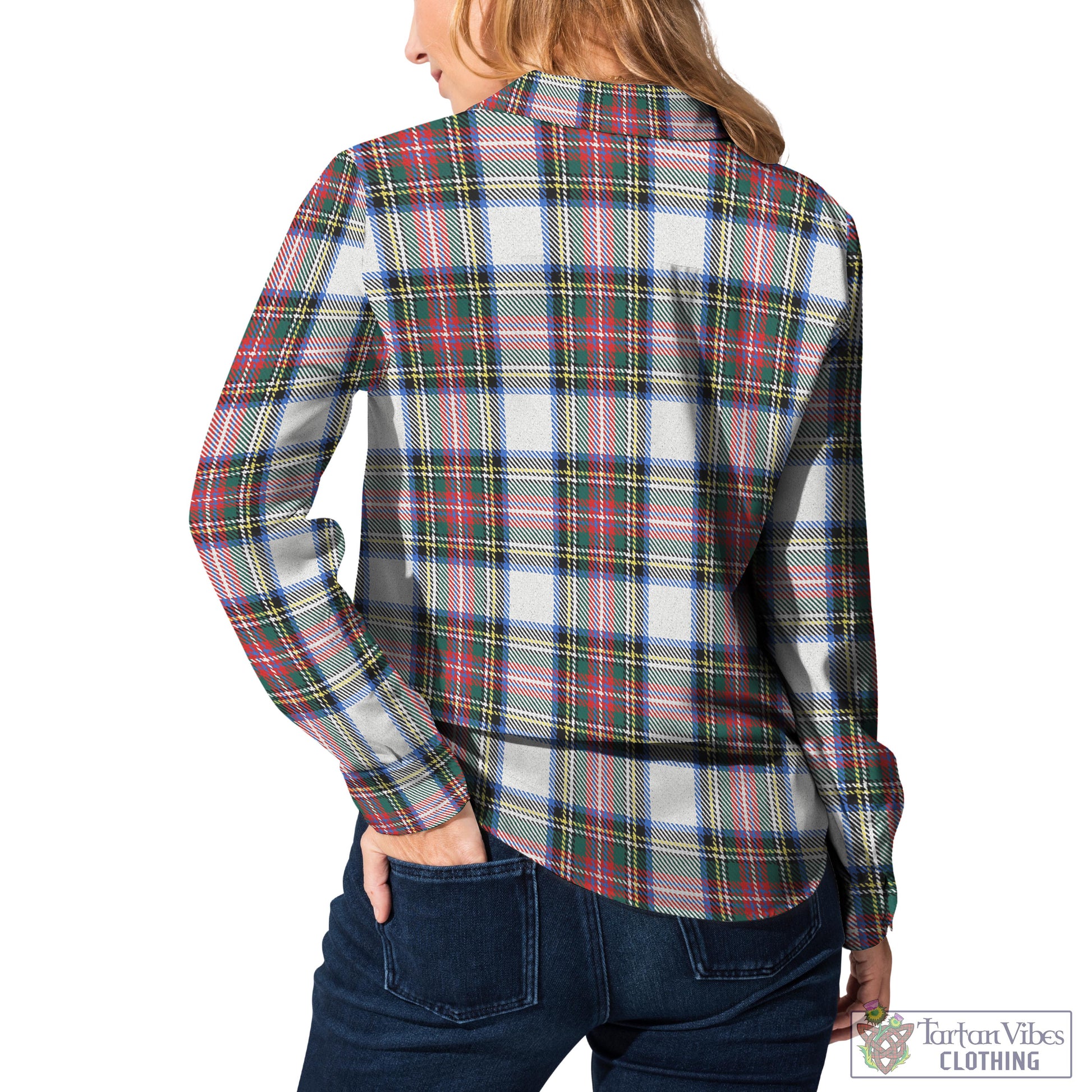 Tartan Vibes Clothing Dennistoun Tartan Womens Casual Shirt with Family Crest