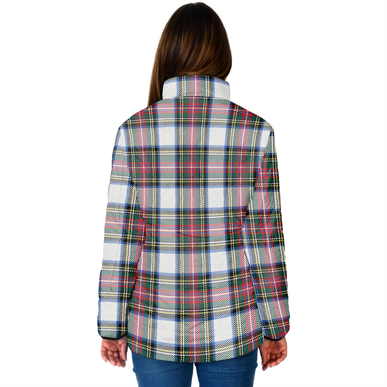 Dennistoun Tartan Padded Jacket with Family Crest - Tartanvibesclothing