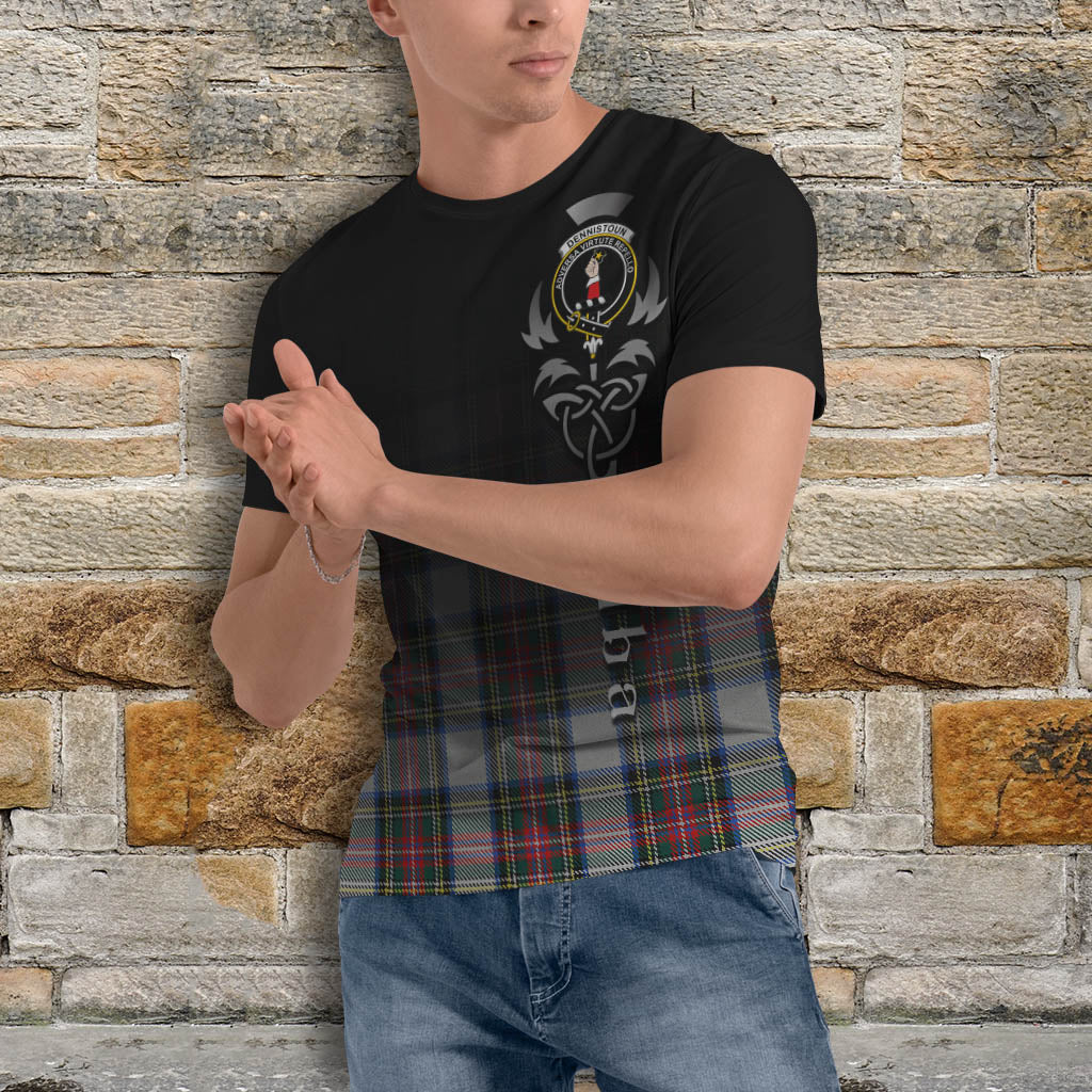 Tartan Vibes Clothing Dennistoun Tartan T-Shirt Featuring Alba Gu Brath Family Crest Celtic Inspired