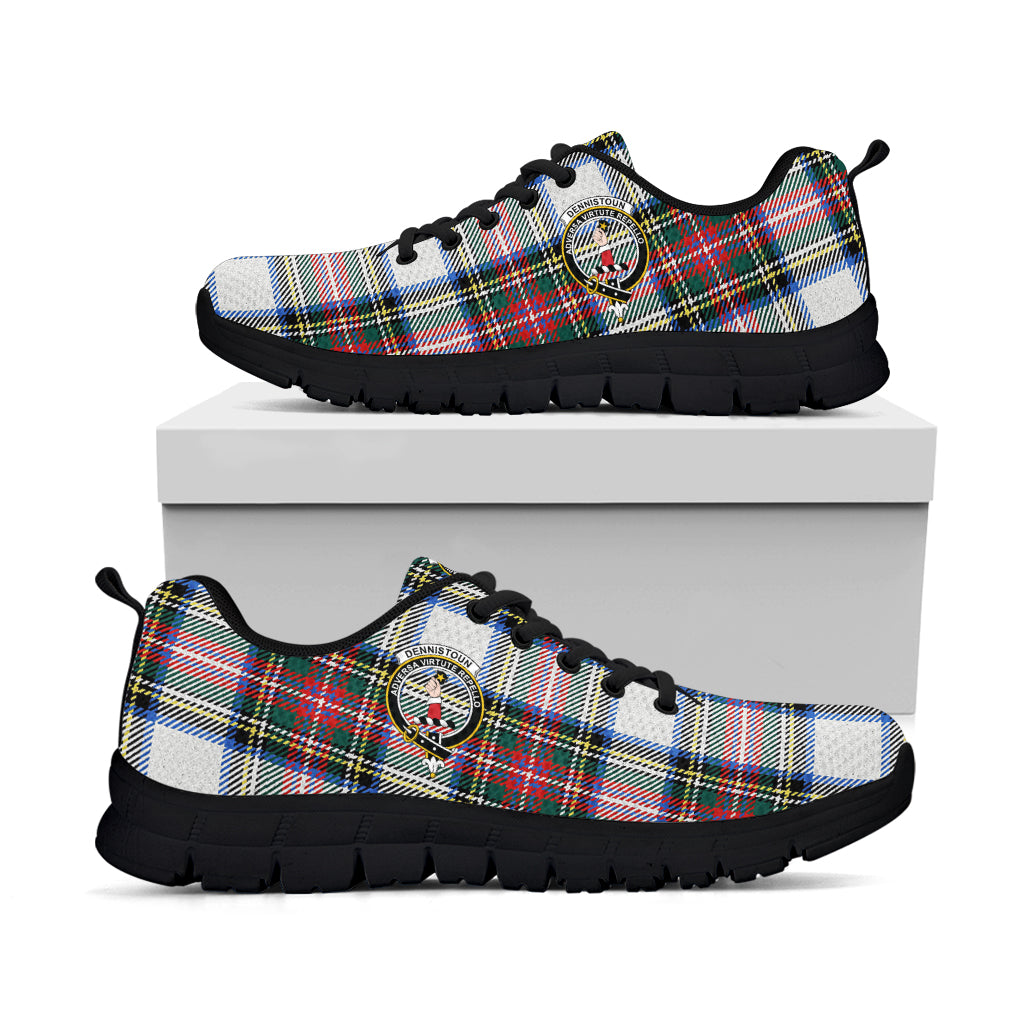 Dennistoun Tartan Sneakers with Family Crest - Tartan Vibes Clothing