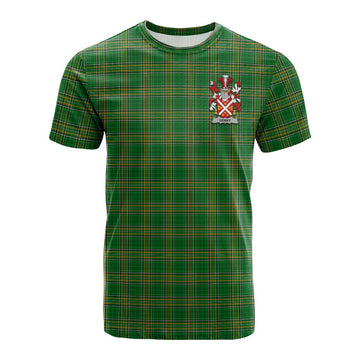 Denny Irish Clan Tartan Cotton T-shirt with Coat of Arms