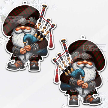 Denny Tartan Bagpiper Gnome Christmas Ornament